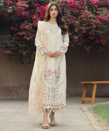 Libas Studios QalamKar Festive Lawn Embroidered 3 Piece women Suit LS QK-082402