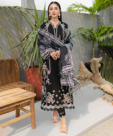 Libas Studios QalamKar QLine-Lawn Embroidered 3 Piece women Suit LS QK-092405