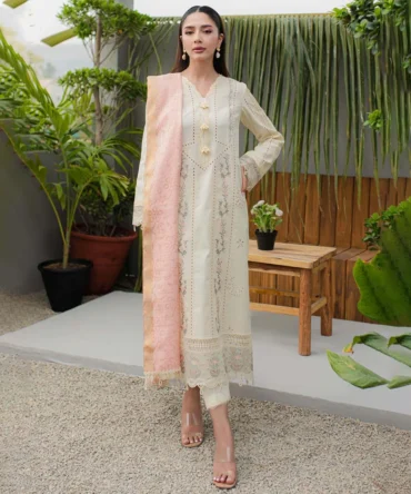 Libas Studios QalamKar QLine-Lawn Embroidered 3 Piece women Suit LS QK-092406