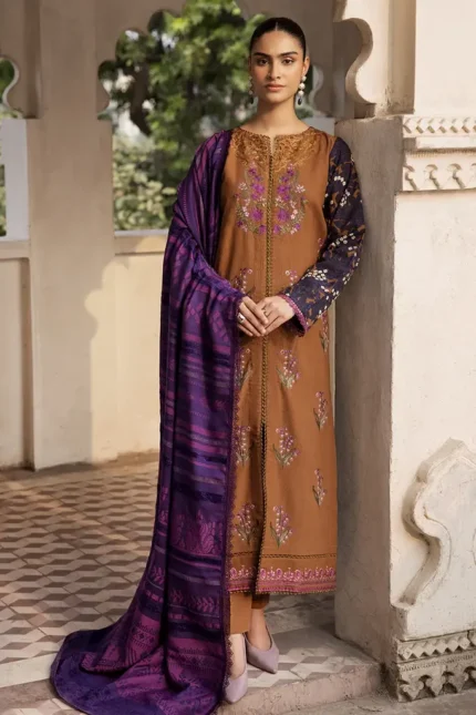 Rajbari Khaddar 3 Piece with Premium Shawl D#1B