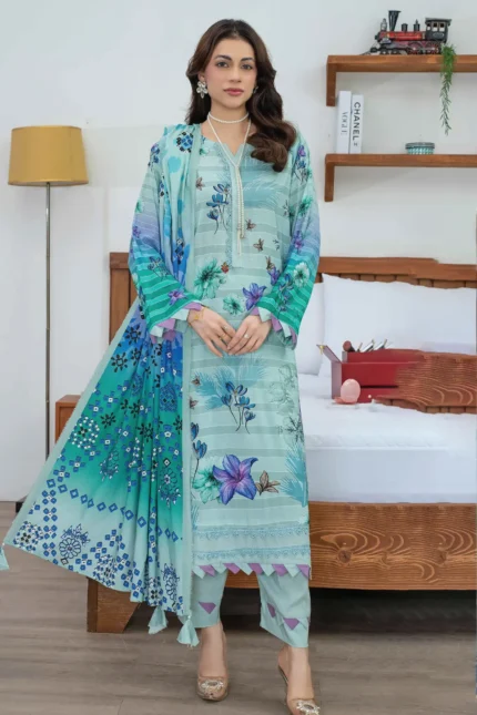 Saheliyan Aalaya - Exclusive Digital Print 3 Piece Unstitched Design#4