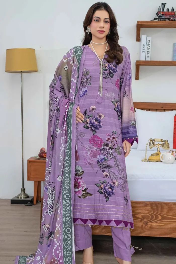 Saheliyan Aalaya - Exclusive Digital Print 3 Piece Unstitched Design#6