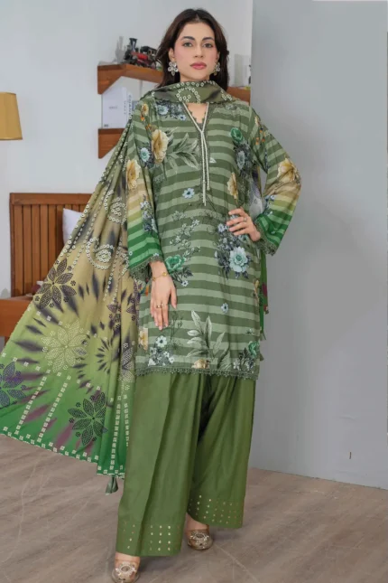 Saheliyan Aalaya - Exclusive Digital Print 3 Piece Unstitched Design#7