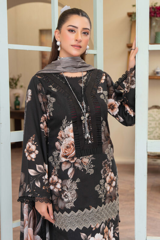 Blackberry by Aalaya Exclusive Embroidered Luxury Digital Print Design #1