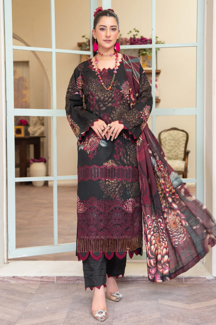 Blackberry by Aalaya Exclusive Embroidered Luxury Digital Print Design #2