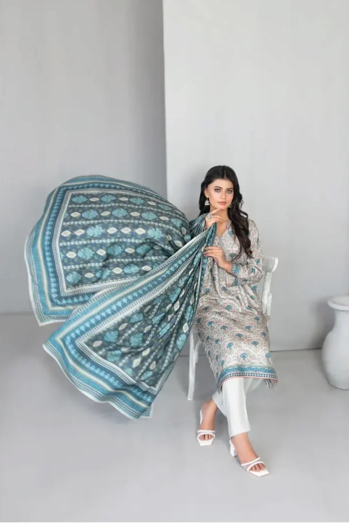 Dilnur By Tawakkal - Twill staple digital Print 3-Piece Unstitch D-4498