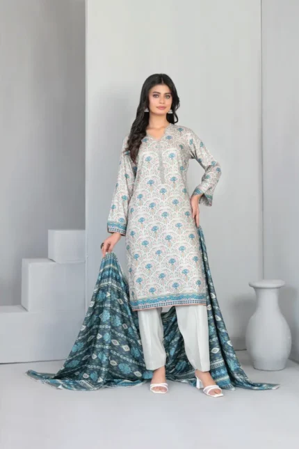 Dilnur By Tawakkal - Twill staple digital Print 3-Piece Unstitch D-4498