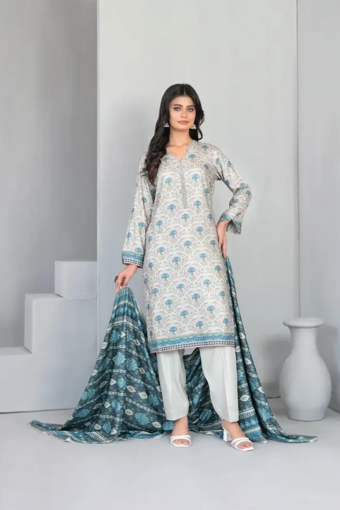 Dilnur By Tawakkal - Twill staple digital Print 3-Piece Unstitch D-4498