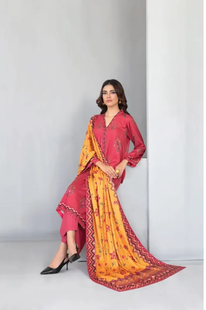 Dilnur By Tawakkal - Twill staple digital Print 3-Piece Unstitch D-4499