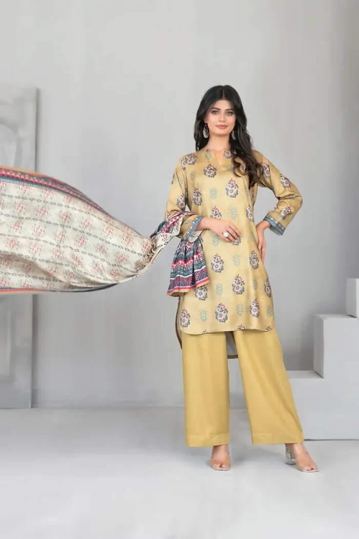 Dilnur By Tawakkal - Twill staple digital Print 3-Piece Unstitch D-4501