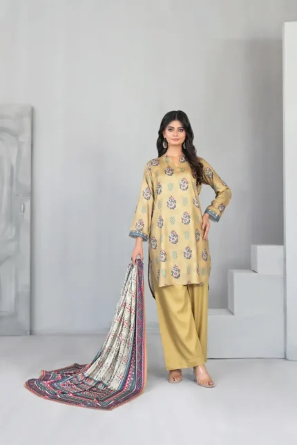 Dilnur By Tawakkal - Twill staple digital Print 3-Piece Unstitch D-4501