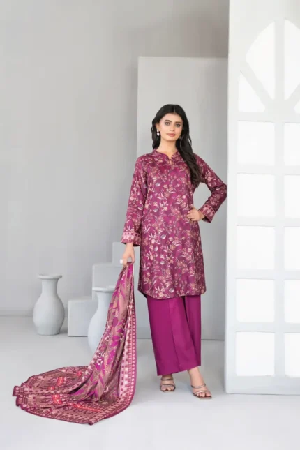 Dilnur By Tawakkal - Twill staple digital Print 3-Piece Unstitch D-4502