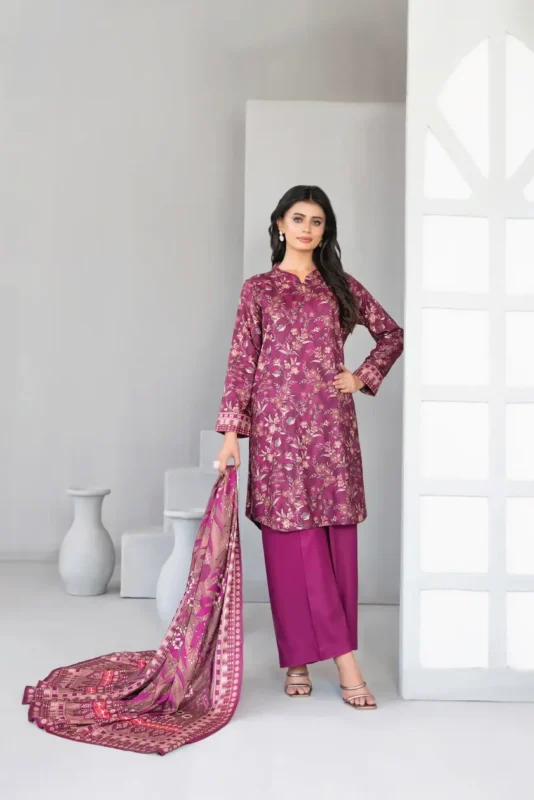 Dilnur By Tawakkal - Twill staple digital Print 3-Piece Unstitch D-4502