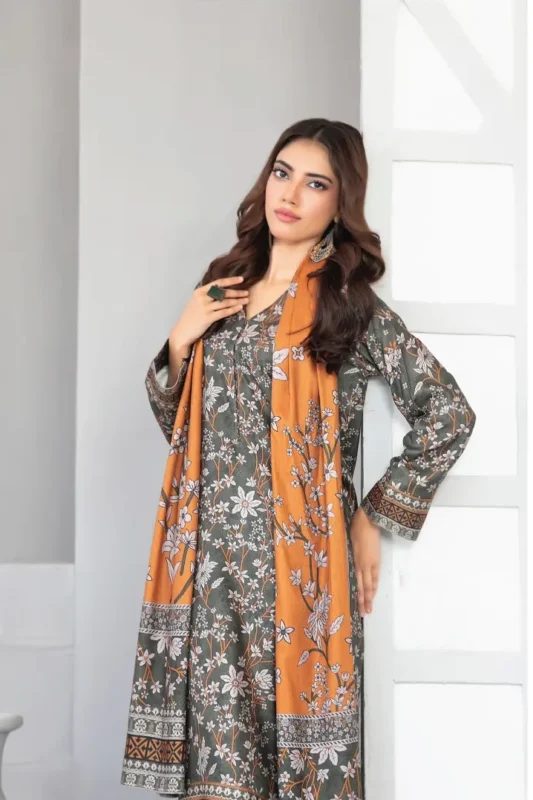 Dilnur By Tawakkal - Twill staple digital Print 3-Piece Unstitch D-4503