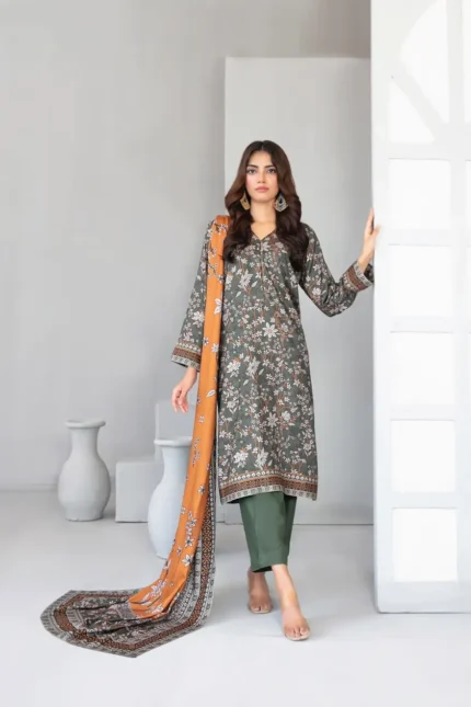 Dilnur By Tawakkal - Twill staple digital Print 3-Piece Unstitch D-4503