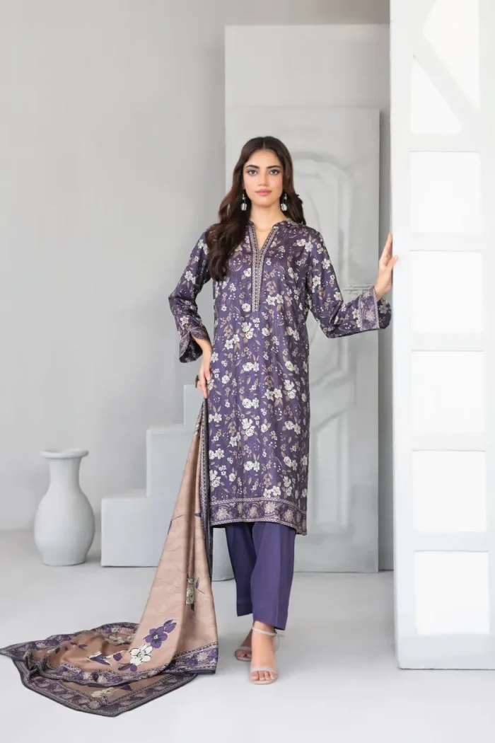 Dilnur By Tawakkal - Twill staple digital Print 3-Piece Unstitch D-4506