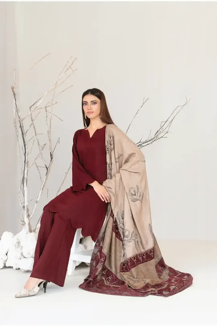 Farhin By Tawakkal Unstitched 3 Piece Collection - Leather Peach Finish D-4591