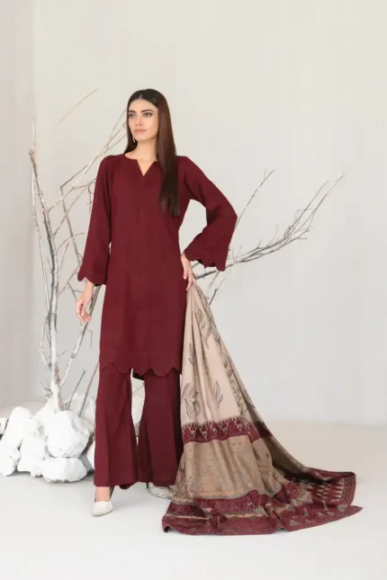 Farhin By Tawakkal Unstitched 3 Piece Collection - Leather Peach Finish D-4591