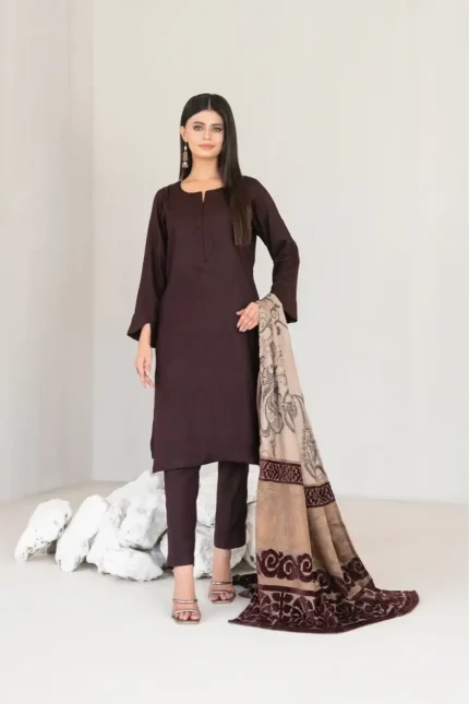 Farhin By Tawakkal Unstitched 3 Piece Collection - Leather Peach Finish D-4594