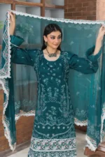 Inaara By Aalaya – Premium Embroidered Viscose 3 Piece Design-1