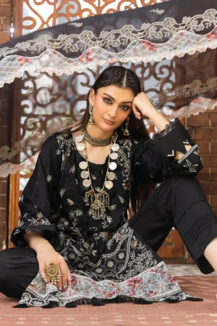 Inaara By Aalaya – Premium Embroidered Viscose 3 Piece Design-4