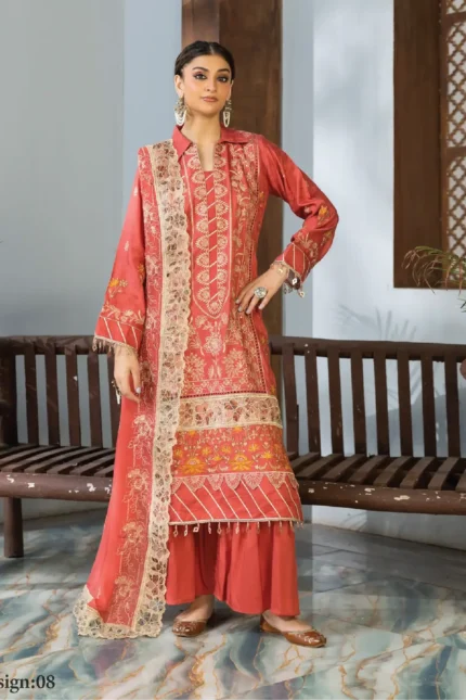 Inaara By Aalaya – Premium Embroidered Viscose 3 Piece Design-8