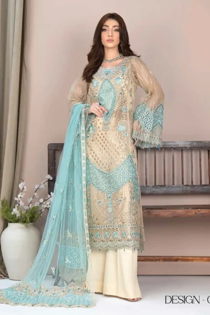 JJ Embellish Luxury 3 Piece - Design-1