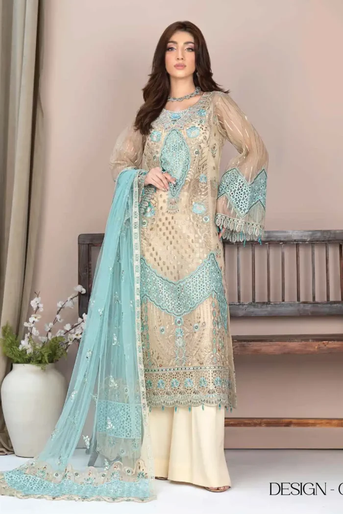 JJ Embellish Luxury 3 Piece - Design-1