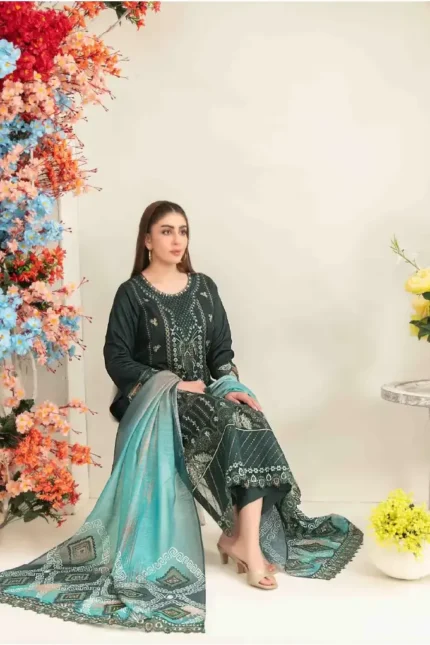 Ziya By Tawakkal Embroidered Viscose Jacquard Semi Stitched D#5252