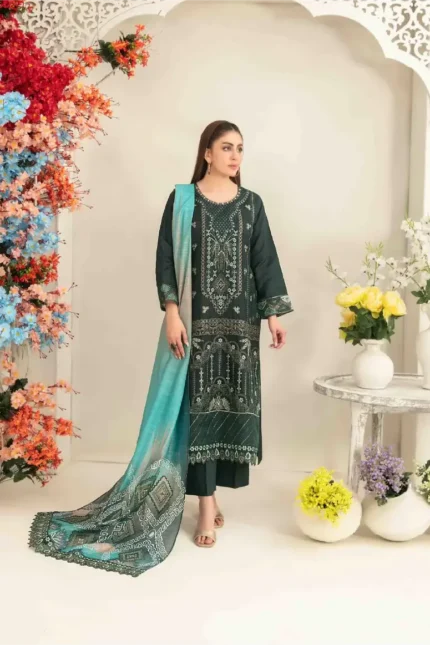 Ziya By Tawakkal Embroidered Viscose Jacquard Semi Stitched D#5252