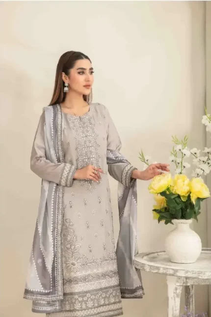 Ziya By Tawakkal Embroidered Viscose Jacquard Semi Stitched D#5253