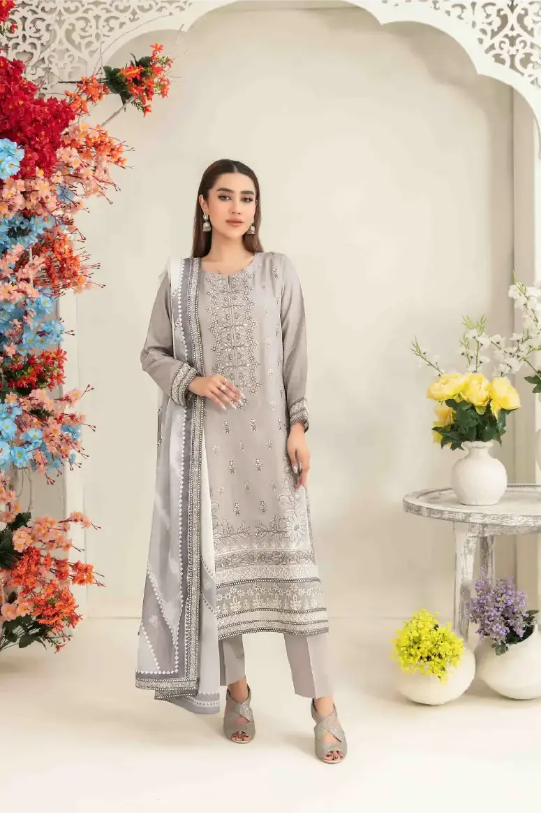 Ziya By Tawakkal Embroidered Viscose Jacquard Semi Stitched D#5253