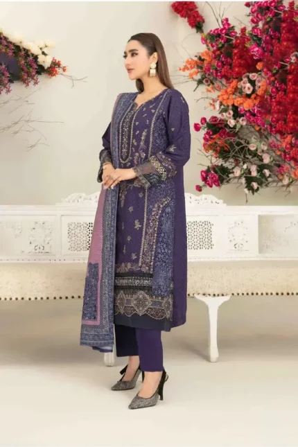 Ziya By Tawakkal Embroidered Viscose Jacquard Semi Stitched D#5254