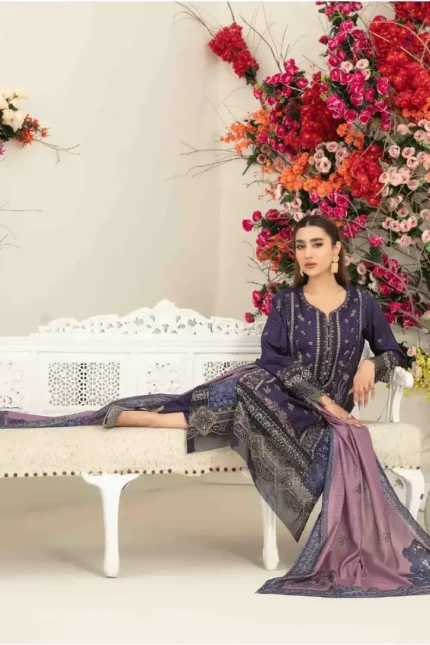 Ziya By Tawakkal Embroidered Viscose Jacquard Semi Stitched D#5254
