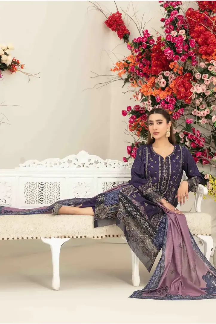 Ziya By Tawakkal Embroidered Viscose Jacquard Semi Stitched D#5254