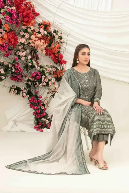 Ziya By Tawakkal Embroidered Viscose Jacquard Semi Stitched D#5255