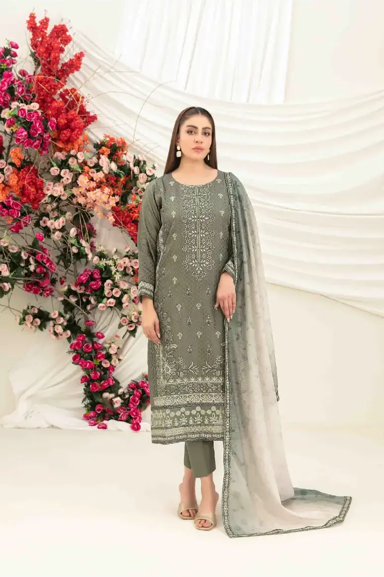 Ziya By Tawakkal Embroidered Viscose Jacquard Semi Stitched D#5255